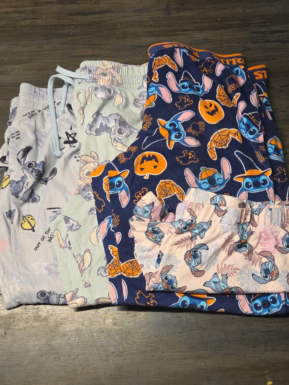 Disney Lilo & Stitch Kids Pajama Pants - Navy, Light Pink & Mint